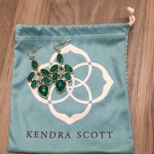 Kendra Scott earrings in emerald glass